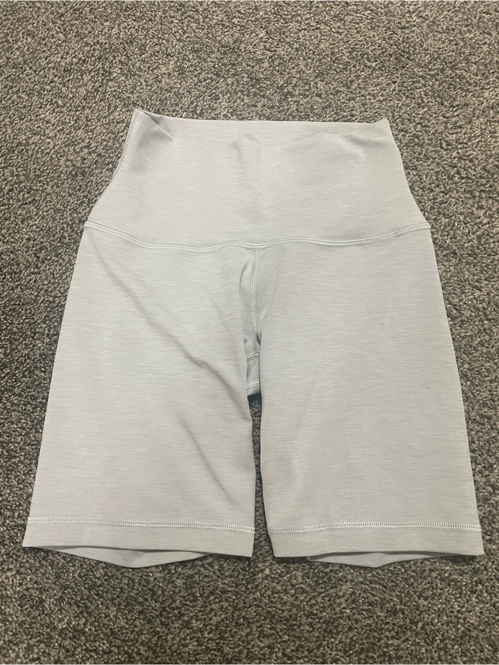 Aritzia High-Waist Bike Shorts in Light Gray